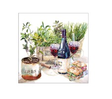 Serviette "Wine&Herbs" 33 x 33 cm 20er Packung